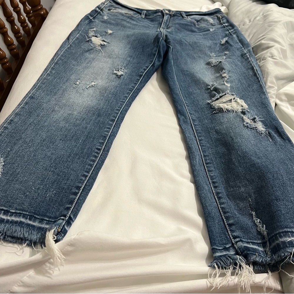 Judy Blue Distressed straightLeg Jeans - Blue size 9/29